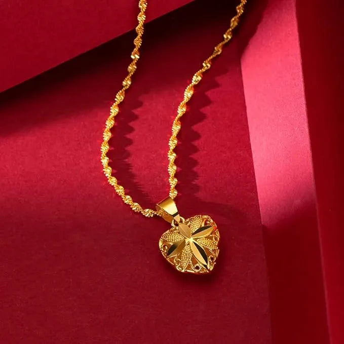 Gold Heart Necklace for Women
